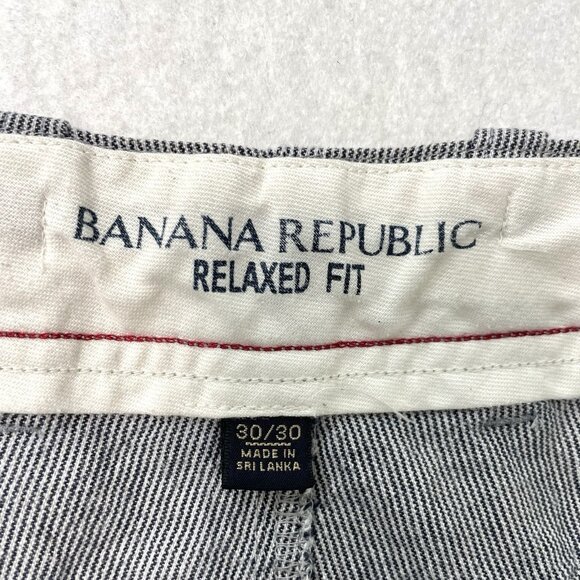 Banana Republic Linen Blend Stripe Relaxed Fit Straight Leg Pants size 30x30 - Picture 6 of 7